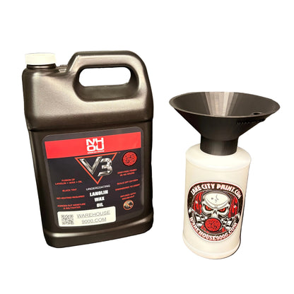 NHOU V3 Black Gallon + Threaded Funnel Kit – Quart Bottle Included | No Mess Undercoating Setup