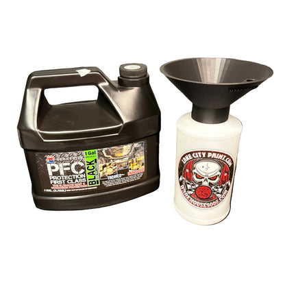 Berkebile PFC Black Pro Undercoating Gun & Threaded Funnel - 2 Wand Kit (3 W Quart Bottles)