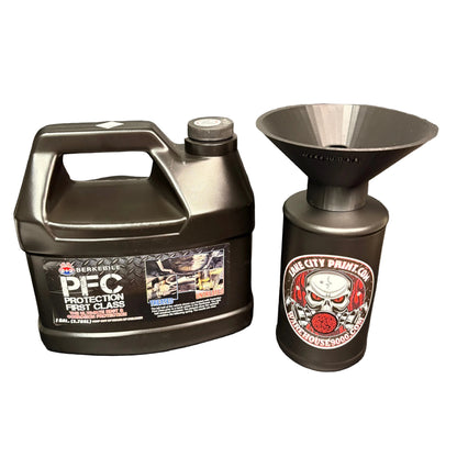 Berkebile PFC Amber Pro Undercoating Gun & Threaded Funnel - 2 Wand Kit (3 B Quart Bottles)