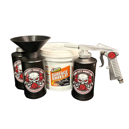 PB Blaster Surface Shield Amber Standard Economy Undercoating Gun & Threaded Funnel Kit (3 B Quart Bottles)