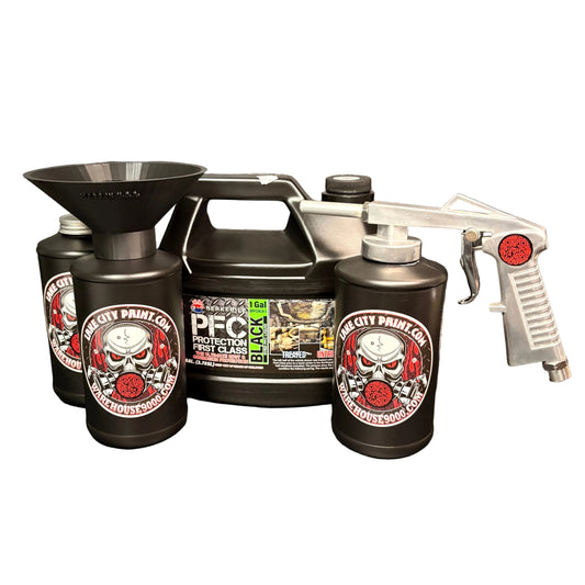 Berkebile PFC Black Standard Economy Undercoating Gun & Threaded Funnel Kit (3 B Quart Bottles)