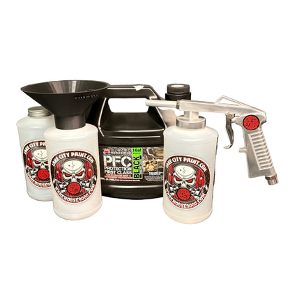 Berkebile PFC Black Standard Economy Undercoating Gun & Threaded Funnel Kit (3 W Quart Bottles)