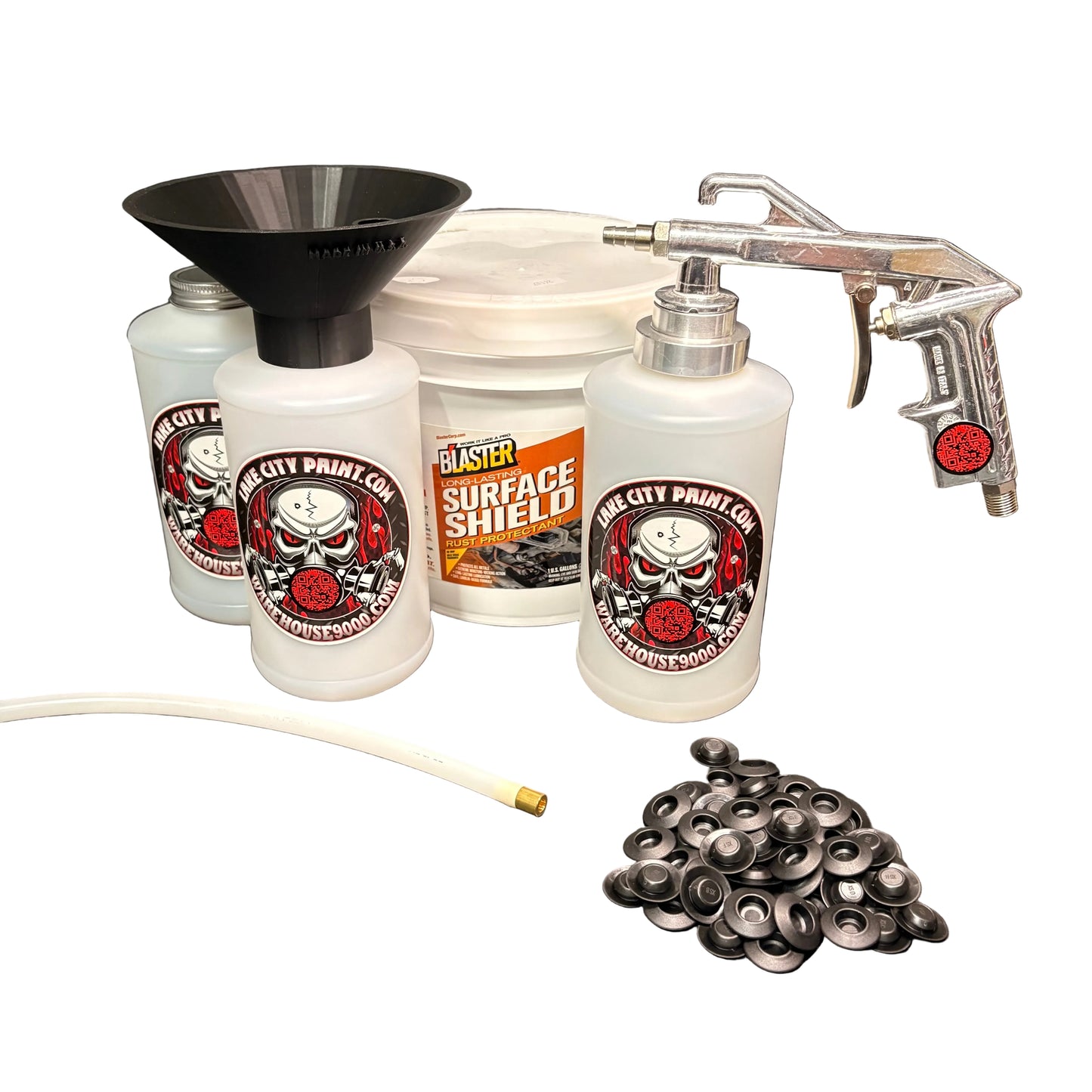PB Blaster Surface Shield Amber Semi-Pro Undercoating Gun & Threaded Funnel - Straight Wand Kit (3 W Quart Bottles)