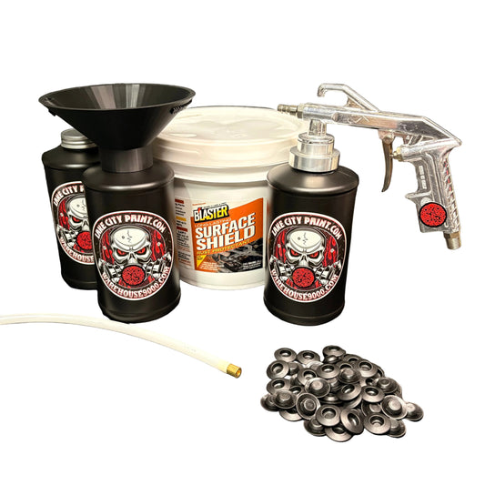 PB Blaster Surface Shield Amber Semi-Pro Undercoating Gun & Threaded Funnel - Straight Wand Kit (3 B Quart Bottles)
