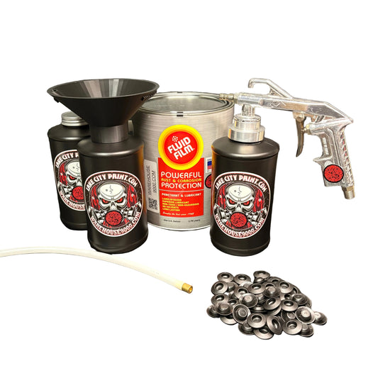 Fluid Film Amber Semi-Pro Undercoating Gun & Threaded Funnel - Straight Wand Kit (3 B Quart Bottles)
