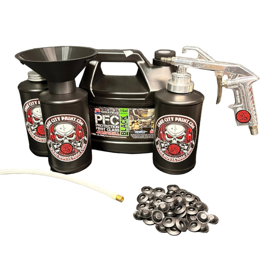 Berkebile PFC Black Semi-Pro Undercoating Gun & Threaded Funnel - Straight Wand Kit (3 B Quart Bottles)