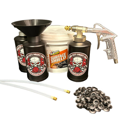 PB Blaster Surface Shield Amber Pro Undercoating Gun & Threaded Funnel - 2 Wand Kit (3 B Quart Bottles)