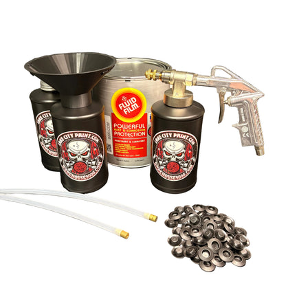 Fluid Film Amber Pro Undercoating Gun & Threaded Funnel - 2 Wand Kit (3 B Quart Bottles)