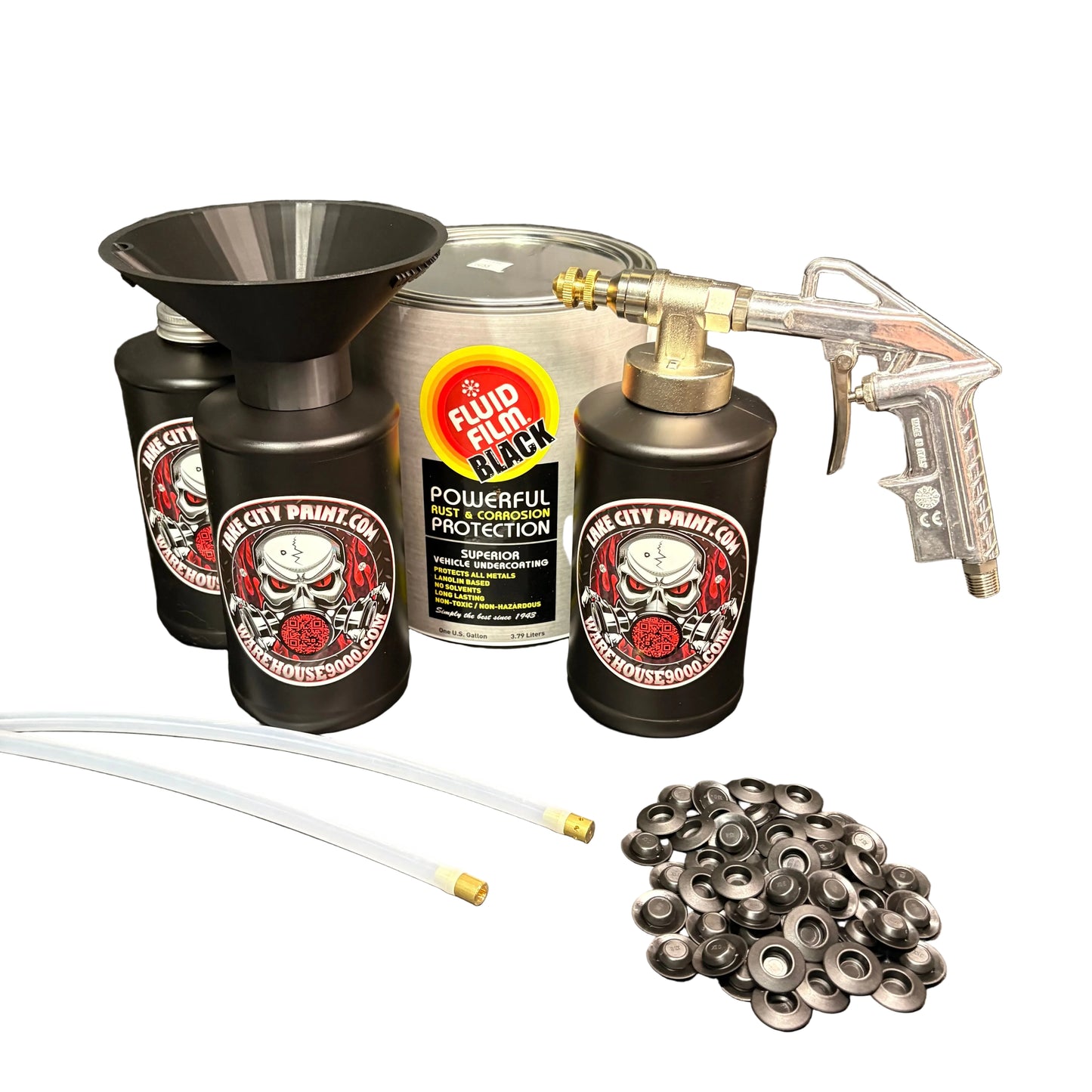 Fluid Film Black Pro Undercoating Gun & Threaded Funnel - 2 Wand Kit (3 B Quart Bottles)