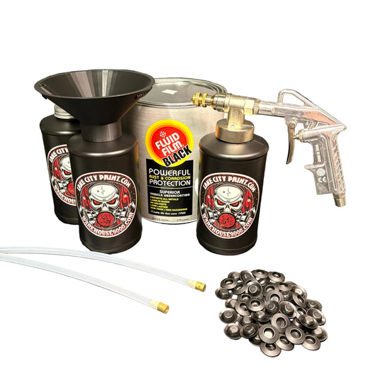 Fluid Film Black Pro Undercoating Gun & Threaded Funnel - 2 Wand Kit (3 B Quart Bottles)
