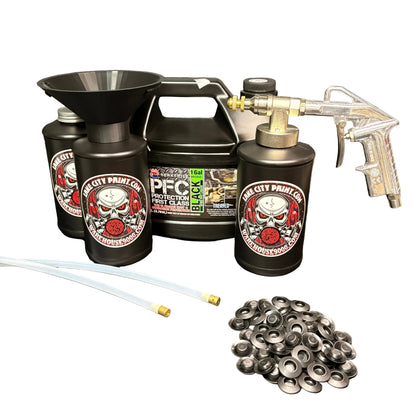 Berkebile PFC Black Pro Undercoating Gun & Threaded Funnel - 2 Wand Kit (3 B Quart Bottles)
