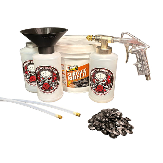 PB Blaster Surface Shield Amber Pro Undercoating Gun & Threaded Funnel - 2 Wand Kit (3 W Quart Bottles)