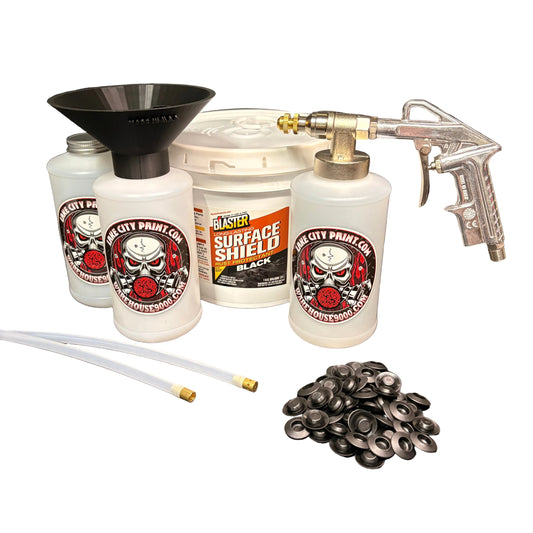 PB Blaster Surface Shield Black Pro Undercoating Gun & Threaded Funnel - 2 Wand Kit (3 W Quart Bottles)