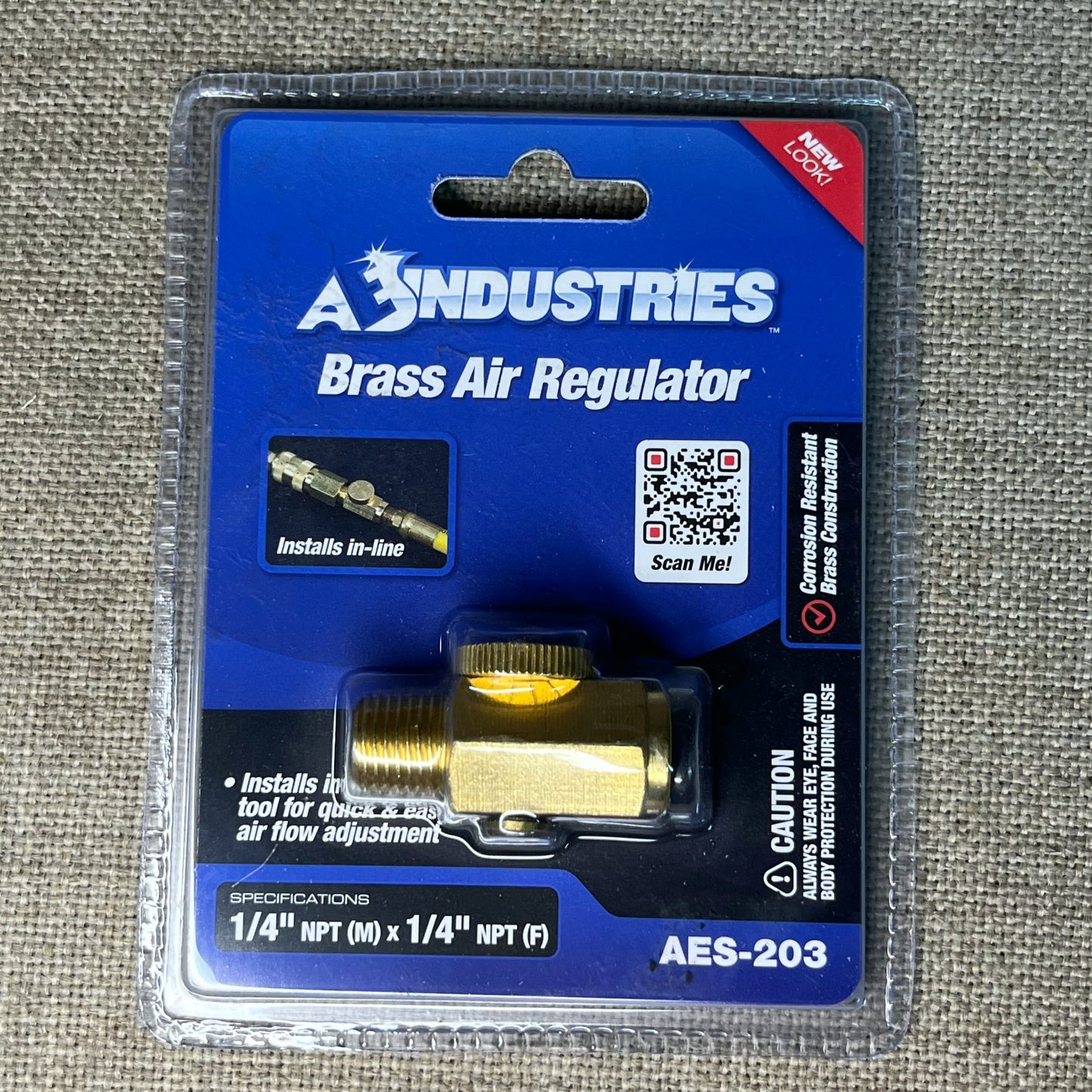 AES Industries Brass Air Regulator 1/4"