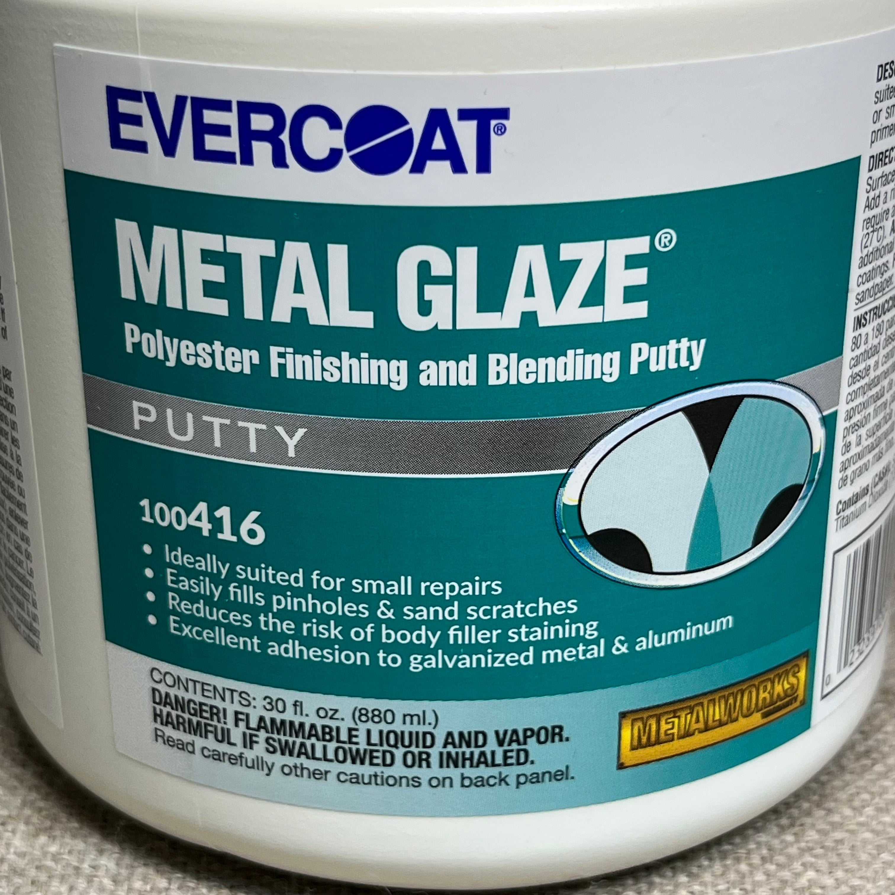 Evercoat 567 Z-Grip Glaze Optex Polyester Finishing Putty - 30 Oz - Made In USA