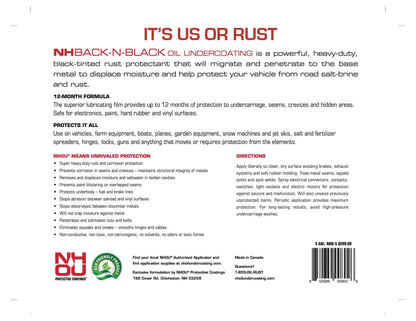 NH Oil Protective Coatings NHBACK-N-BLACK Rust Prevention Spray 1 Gallon