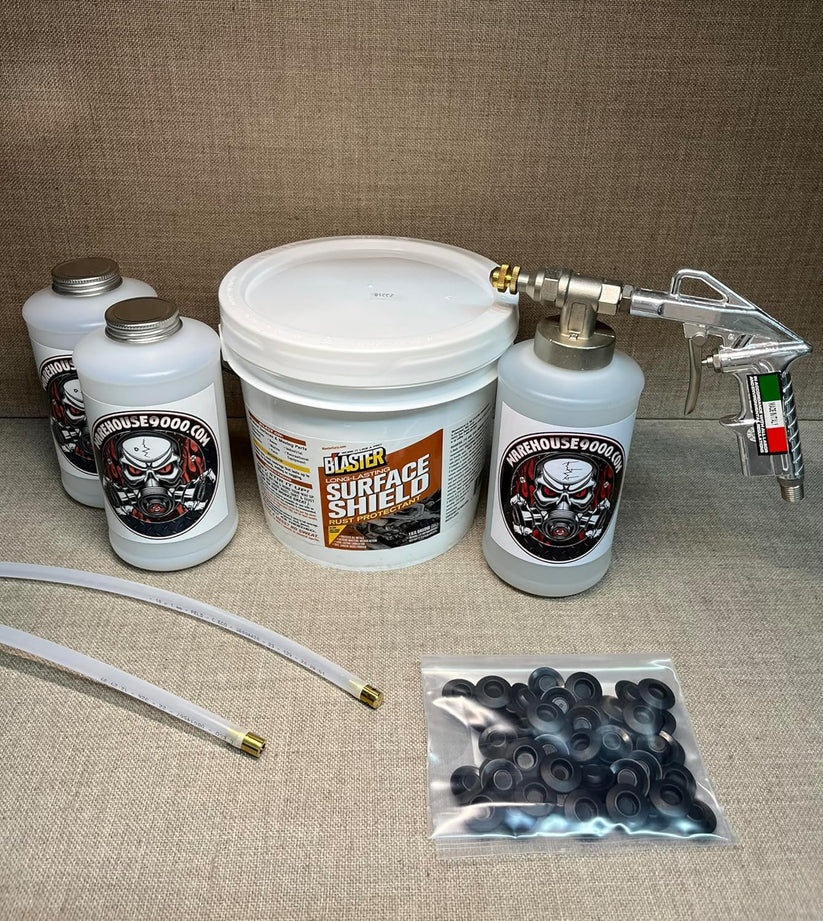 Gallon PB Blaster Surface Shield, Pro Undercoating Spray Gun, 2 Wands, Warehouse9000