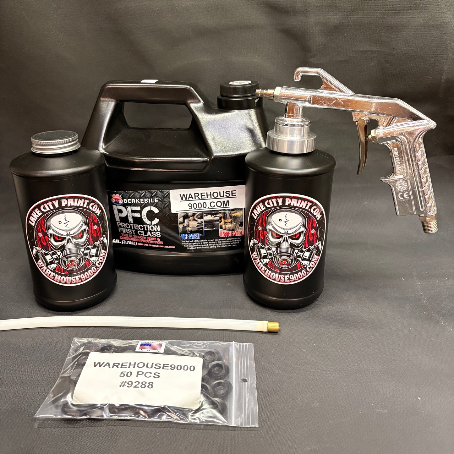 Gal. PFC Amber, Semi Pro Undercoating Gun, 1 Wand, 2 B Qt. Bottles, and 50 Rust Plugs