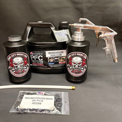 Gal. PFC Amber, Semi Pro Undercoating Gun, 1 Wand, 2 B Qt. Bottles, and 50 Rust Plugs