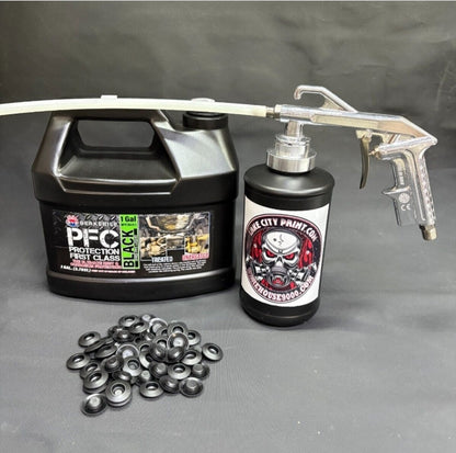 Gal. PFC Black, Semi Pro Undercoating Gun, 1 Wand, 1 B Qt. Bottle, and 50 Rust Plugs