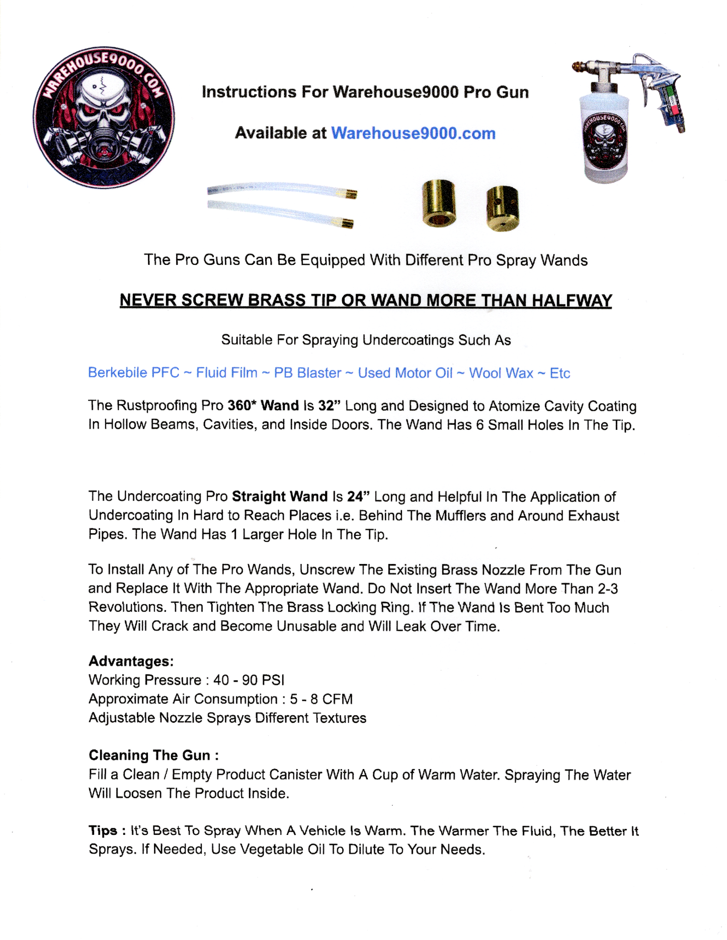 Amber Fluid Film Pro Undercoating Gun - 2 Wand Kit (1 B Quart Bottle)