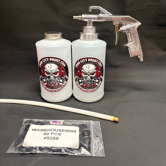 Semi Pro Undercoating Gun, Straight Wand, 2 W Quart Bottles, and 50 Rust Plugs