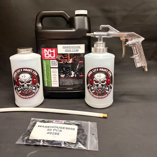 Gal. NH Oil, Semi Pro Undercoating Gun, 1 Wand, 2 W Qt. Bottles, and 50 Rust Plugs