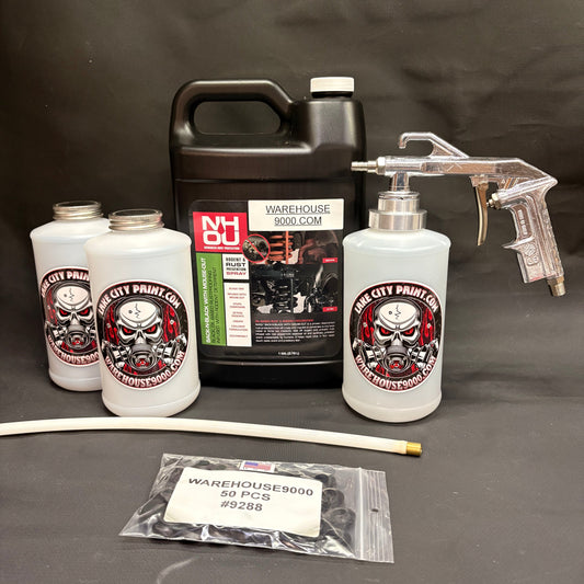Gal. NH Oil, Semi Pro Undercoating Gun, 1 Wand, 3 W Qt. Bottles, and 50 Rust Plugs