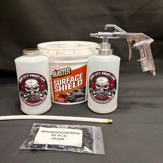 Gal. PB Blaster Amber, Semi Pro Undercoating Gun, 1 Wand, 2 W Qt. Bottles, and 50 Rust Plugs