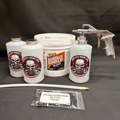 Gal. PB Blaster Black, Semi Pro Undercoating Gun, 1 Wand, 3 W Qt. Bottles, and 50 Rust Plugs