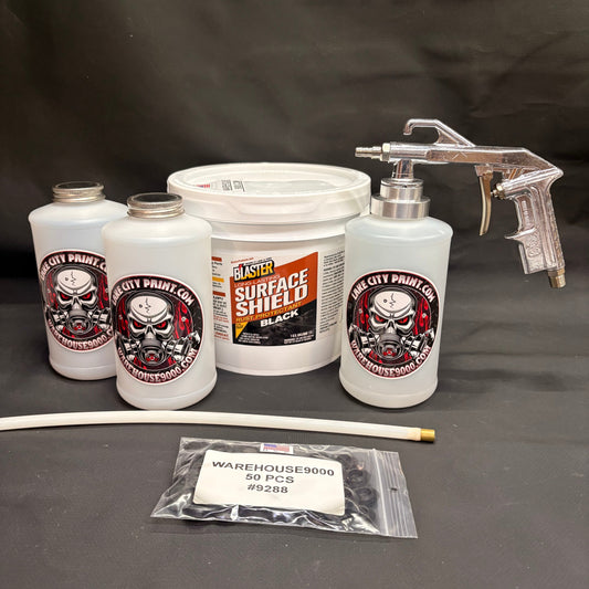 Gal. PB Blaster Black, Semi Pro Undercoating Gun, 1 Wand, 3 W Qt. Bottles, and 50 Rust Plugs