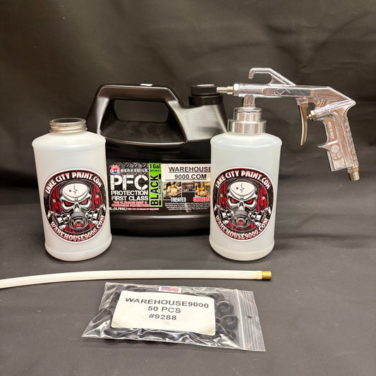 Gal. PFC Black, Semi Pro Undercoating Gun, 1 Wand, 2 W Qt. Bottles, and 50 Rust Plugs