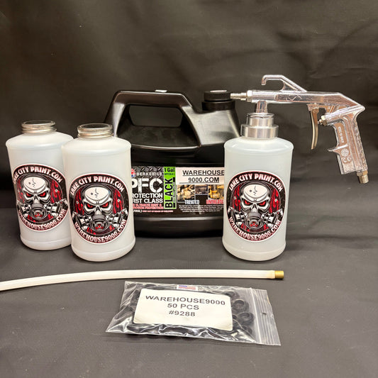 Gal. PFC Black, Semi Pro Undercoating Gun, 1 Wand, 3 W Qt. Bottles, and 50 Rust Plugs