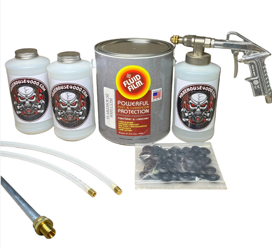 Complete Fluid Film Amber Pro Undercoating Gun - 3 Wand Kit (3 W Quart Bottles)