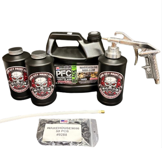 Complete PFC Black Semi-Pro Undercoating Gun - Straight Wand Kit (3 B Quart Bottles)