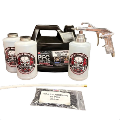 Complete PFC Amber Semi-Pro Undercoating Gun - Straight Wand Kit (3 W Quart Bottles)