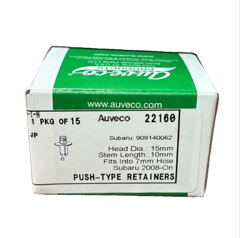Auveco 22160 15 qty Push-Type Retainers