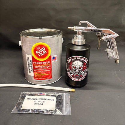 Gal. Fluid Film Amber, Semi Pro Undercoating Gun, 1 Wand, 1 B Qt. Bottle, and 50 Rust Plugs