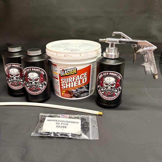 Gal. PB Blaster Amber, Semi Pro Undercoating Gun, 1 Wand, 3 B Qt. Bottles, and 50 Rust Plugs