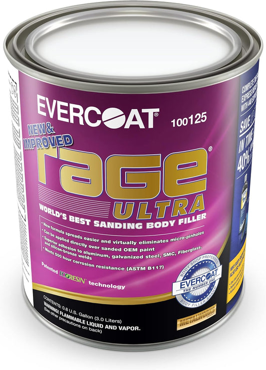 Evercoat Rage Ultra Body Filler (128 Fl. oz) WITH HARDENER (100125)