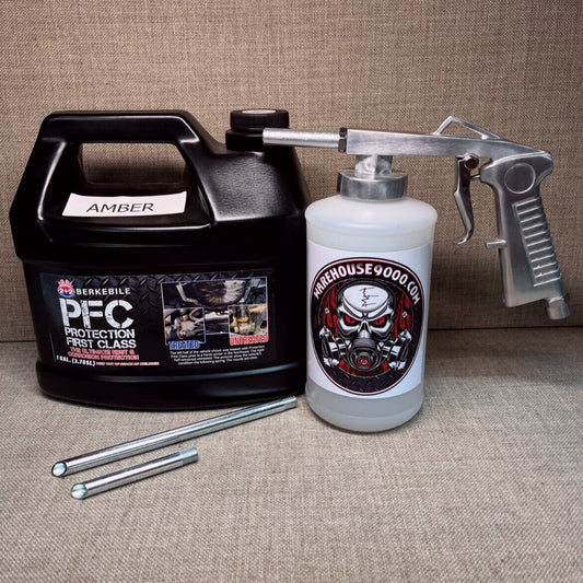 Gallon PFC Amber, Standard Undercoating Gun, and 1 White Quart Bottle