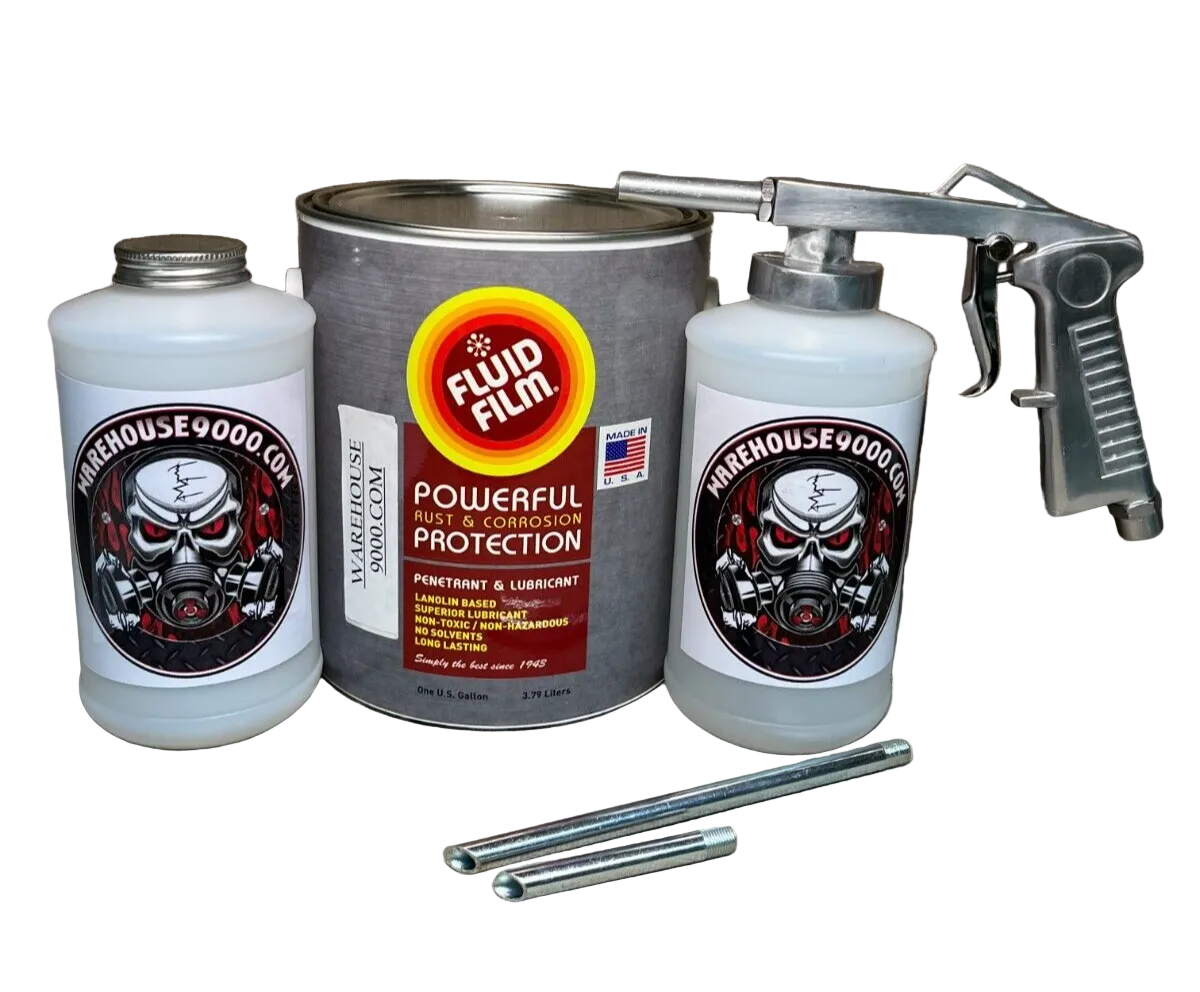Gallon PFC Amber, Pro Undercoating Spray Gun, 1 White Quart Bottle, an Gallon PFC Amber, Pro Undercoating Spray Gun, 1 White Quart Bottle, an