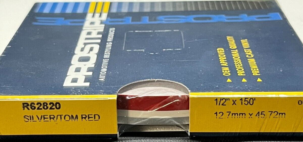 PROSTRIPE 1/2" SILVER/TOM RED R62820